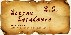 Miljan Šutaković vizit kartica